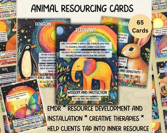 Animal Resourcing Cards for EMDR, Resource Development and Installation, Animal Symbolism Cards, Inner Resources, Imagery and Mindfulness