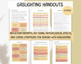 Gaslighting handouts | |Psychoeducation | Relationship Counseling | Signs and tactics | Emotion Manipulation |Toxic Relationship