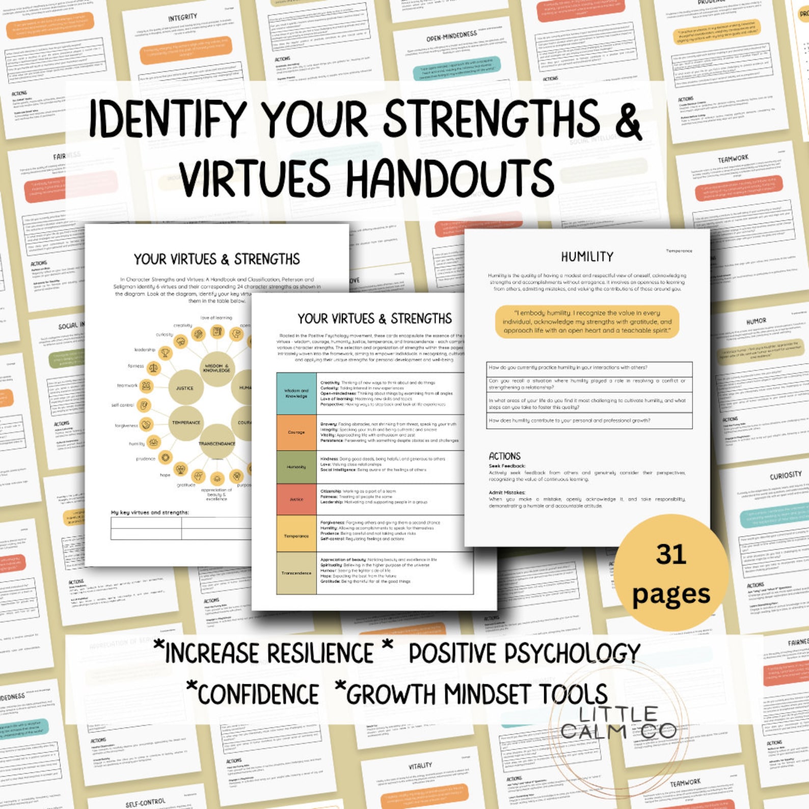 Strengths and Virtues Handouts | Positive Psychology Worksheets (PDF ...