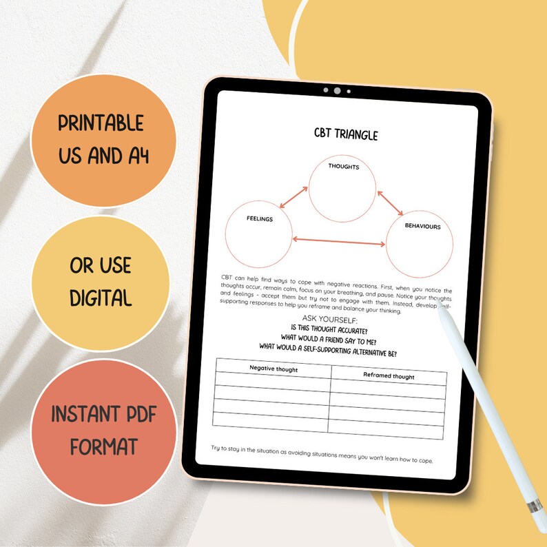 CBT Triangle Worksheets, Challenge Unhelpful Thinking, Cognitive ...