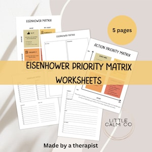 Eisenhower Matrix Planner, Decision matrix, planner, productivity, priority list pdf, Priority matrix page, A5 and USLetter