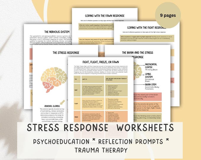 Stress Response Therapy Worksheets: Trauma & Stress Management (PDF ...