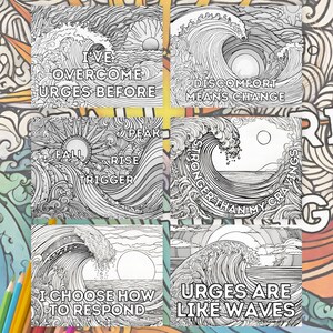 Digital download of urge surfing coloring pages