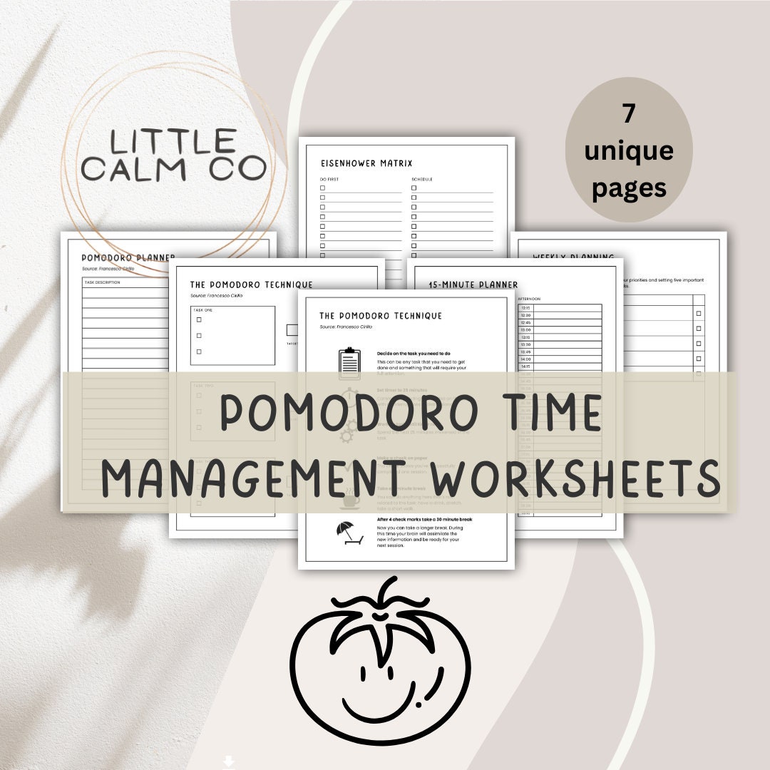 Pomodoro Technique Worksheet, Time Management Worksheets, Task Initiation,  Productivity Planner, Eisenhower Matrix, Executive Function Tool -  UK