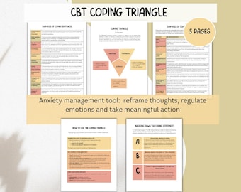 CBT Coping Triangle, Coping Sentence Tool to Manage Anxiety