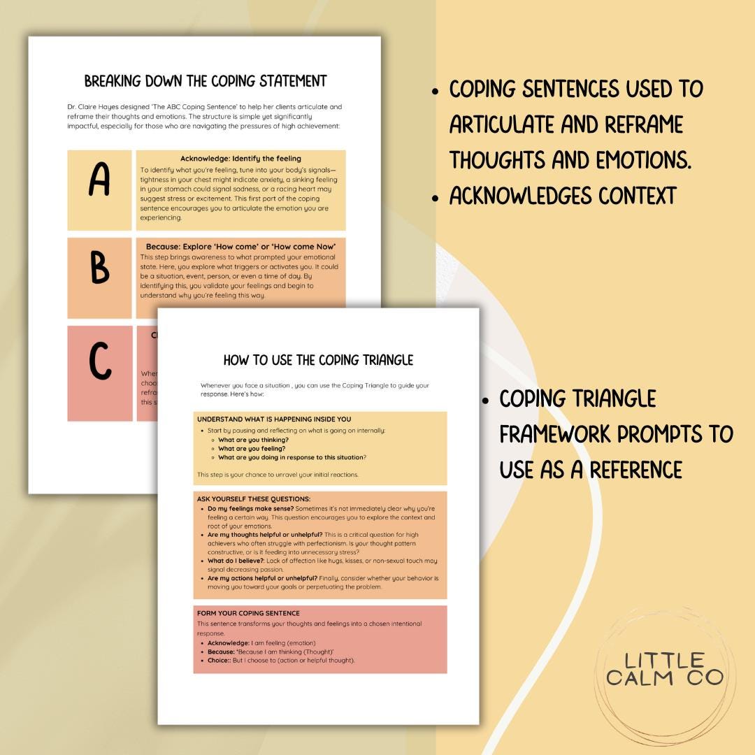 Sentence Triangle CBT Coping Triangle, Coping Sentence Tool to Manage Anxiety - Etsy