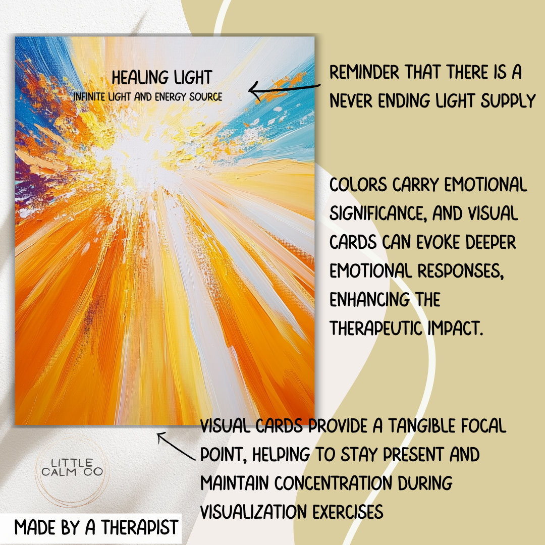 Lightstream Technique Emdr Script Light Stream and Color Breath Cards With Guided Script, EMDR Resourcing ...
