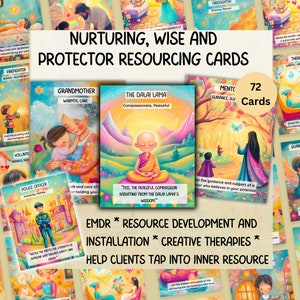 Tarjetas de recursos sabias, protectoras y protectoras para EMDR, desarrollo de recursos y guión de instalación, recursos internos, atención plena a través de imágenes