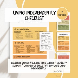 Living independently skills checklist, Capacity Building Skills Training, Life Skills for Young Adults Checklist, Moving out of Home