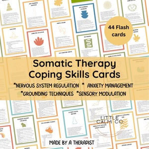 Kaarten met copingvaardigheden voor somatische therapie, oefeningen voor emotionele regulatie, copingvaardigheden voor angst, polyvagale strategieën, hulpmiddelen voor welzijn