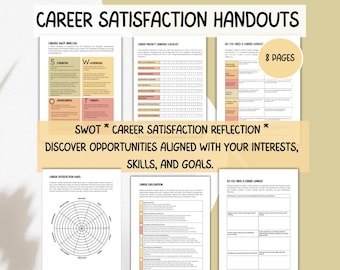 Career Satisfaction Reflection Worksheets | Explore Career Alignment | Career Growth Tools | Career Planning | Meaningful Work