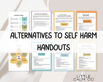 Alternatives to self-harm handouts and coping strategies, Adaptive coping skills, Self-harm prevention, DBT distress tolerance, social work