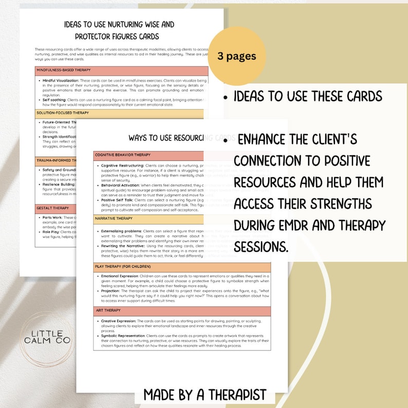 Wise, Nurturing and Protector Resourcing Cards for EMDR, Resource ...