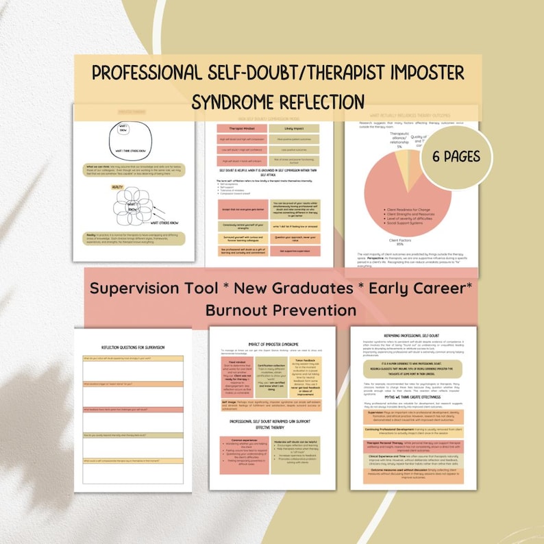 Self Doubt Worksheet.pdf Imposter Syndrome Therapist Handout | Professional Self-doubt ...