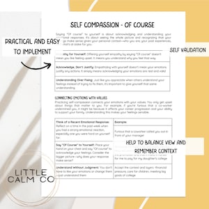 Self Compassion Worksheets | Exercises and Handouts | Self-validation ...