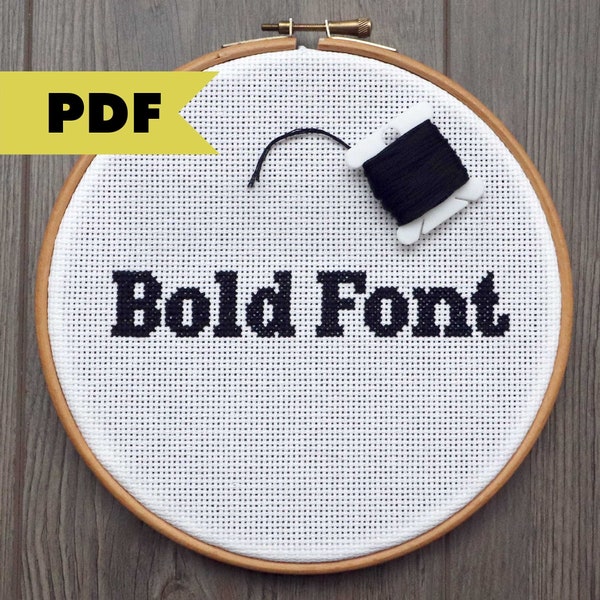 Bold Cross Stitch Font - Includes Full Alphabet and Symbols