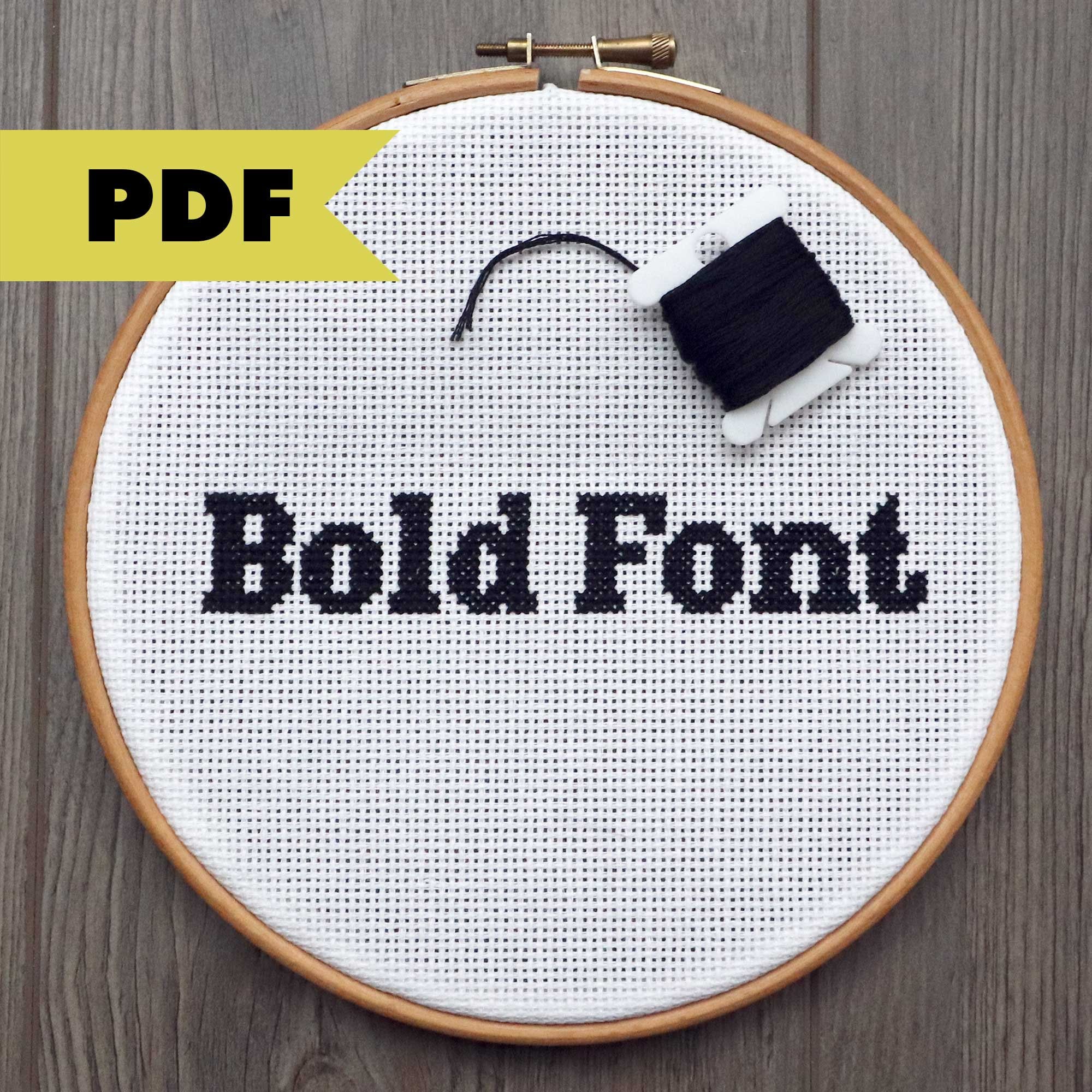 Bold Cross Stitch Font Includes Full Alphabet and Symbols Etsy