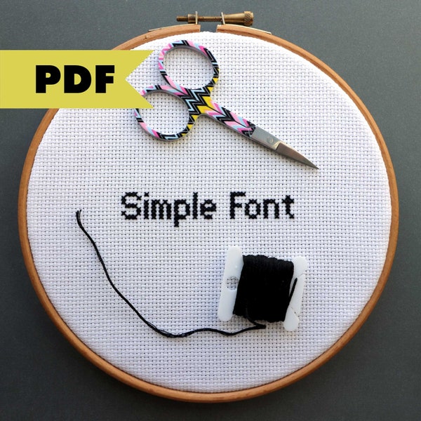 Simple Cross Stitch Font - Includes Full Alphabet and Symbols