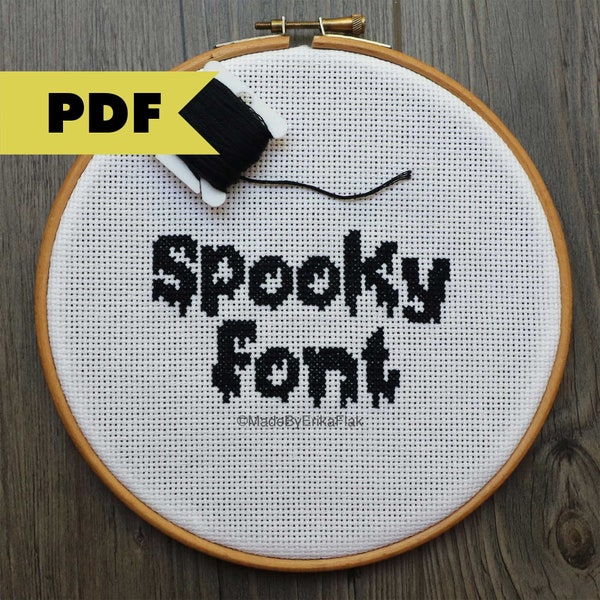 Spooky Cross Stitch Font - Includes Full Alphabet and Symbols