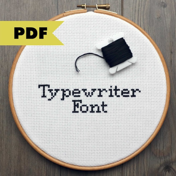 Typewriter Cross Stitch Font - Includes Full Alphabet and Symbols