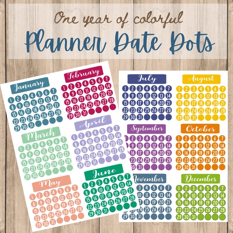 Removable Date Dot Stickers - Etsy