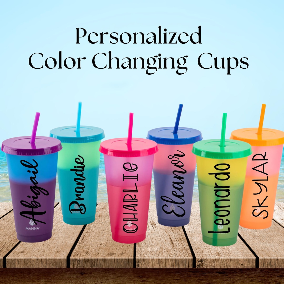 Custom Color Changing Cold Cup (black Font) | Personalized Cold Cup ...