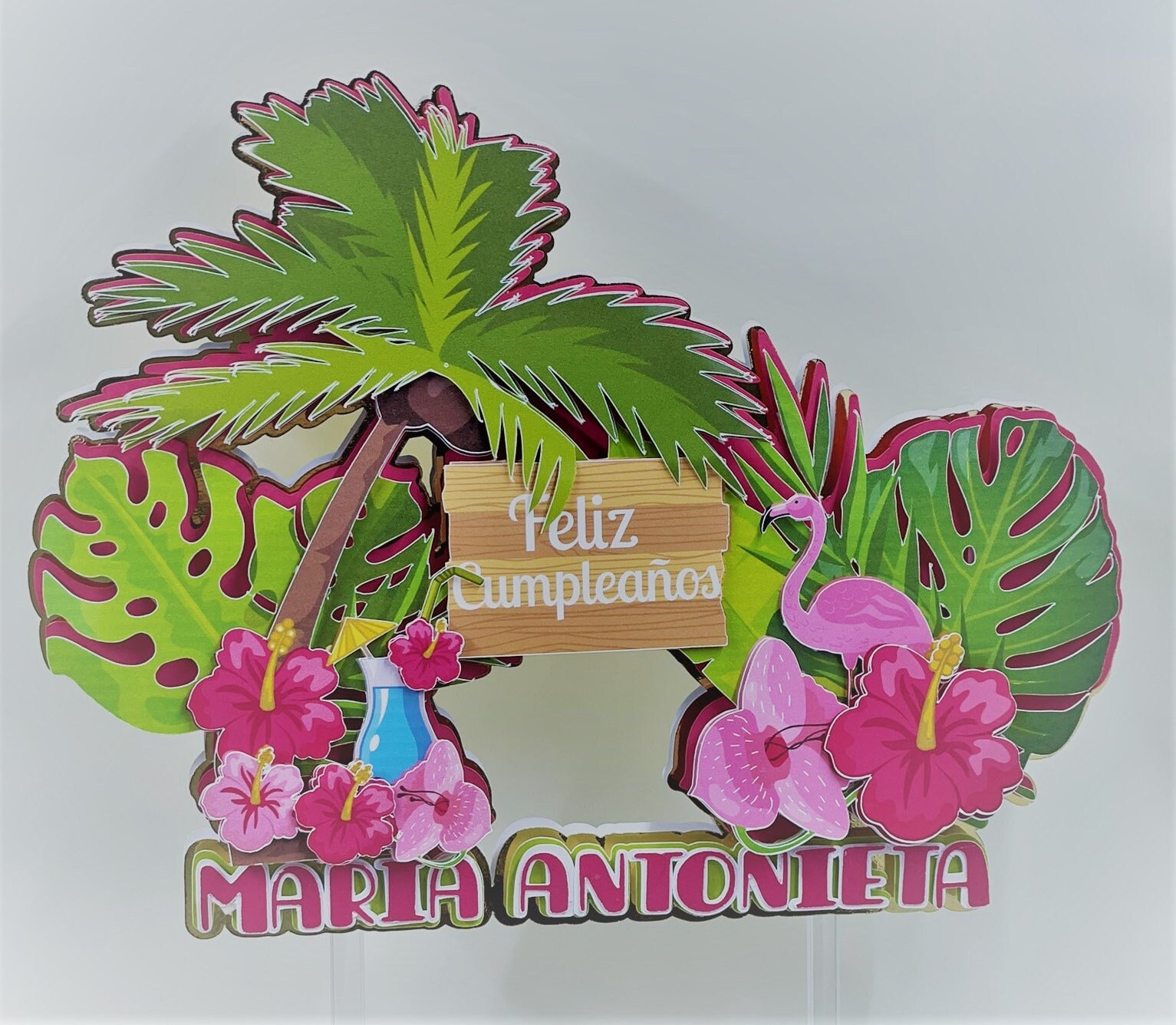 Hawaiian Theme Cake Topper, Hawaiian Birthday Party, Hawaiian Party ...