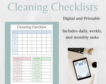 Cleaning Schedule | House Cleaning | Cleaning Checklist | Cleaning Printable | Cleaning Planner | House Cleaning List | Weekly Cleaning |