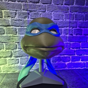 Wearable Blue Mutant Frog Man Inspired Helmet | 3D Printed Cosplay Mask | Shell Team Leader | Comic Reptile Hero Headgear | Costume Piece