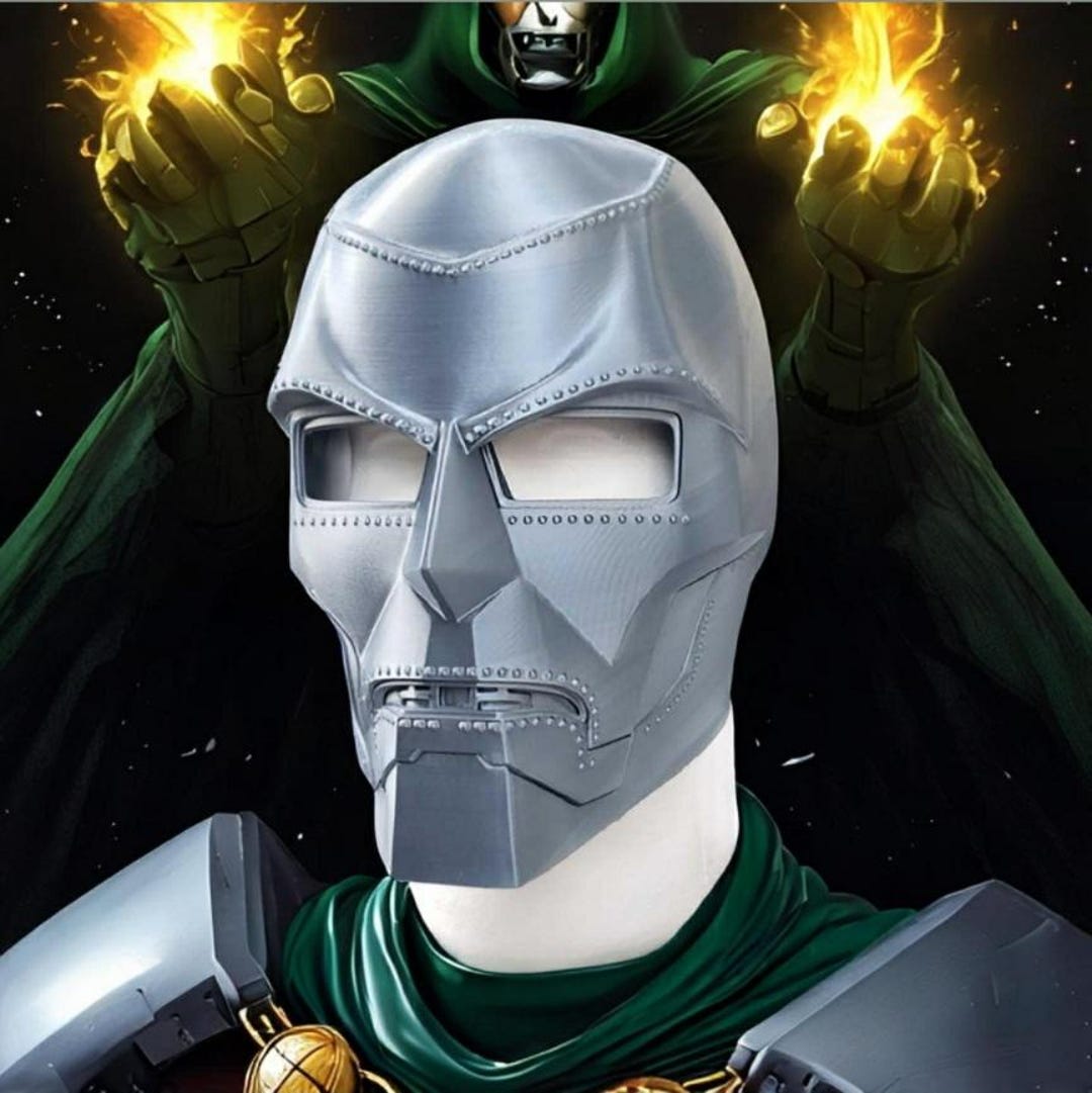 Dr. Doom Inspired Fan Art 3D Printed Cosplay Mask — D…