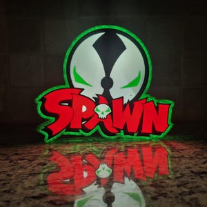 Retro SPWN Comic Inspired Wall Light Box 3D Printed  Lightbox