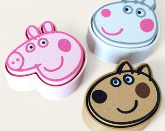 Pack de clics porte-clés Peppa Pig imprimé en 3D, fan art