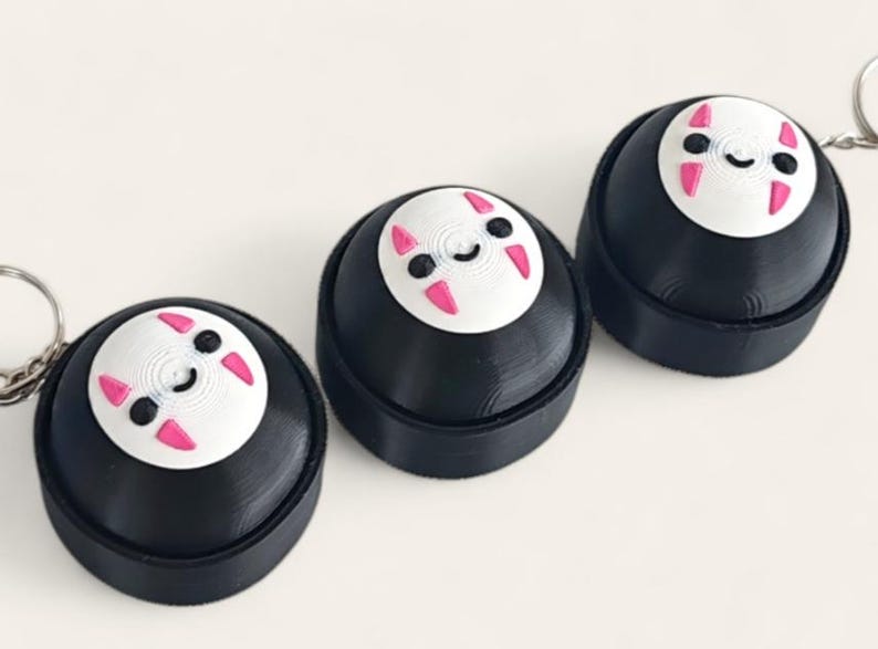 Fan Art Studio Ghibli 3D Printed Character Fidget Keychain Clicker Pack 2 afbeelding 2