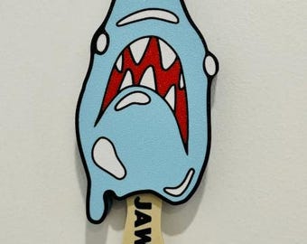 3D Printed Shark Popsicle Figurine – Fun Ocean-Inspired Home Decor