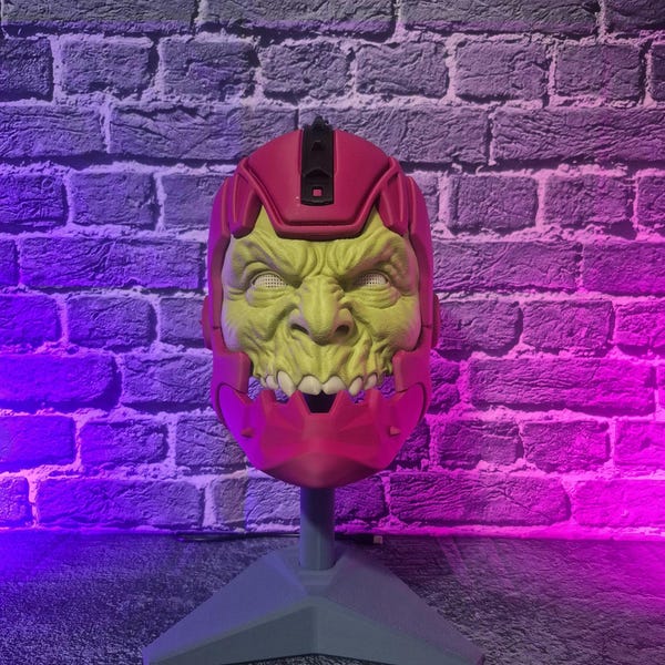 Casque cosplay Trap Jaw - Masque maîtres de l'univers portable - Casque méchant He-Man imprimé en 3D - Déguisement Comic Con / Halloween