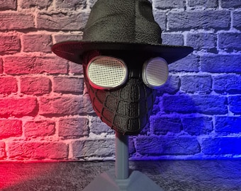 Ensemble masque et chapeau de détective Spider Man Noir | casque de cosplay vintage inspiré de la bande dessinée | Costume portable imprimé en 3D