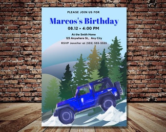 Off Road Invitation, Invitations For Boys Birthday, Invitations For Girls Birthday, Editable Invitation, Canva Invitation, ATV Invitation