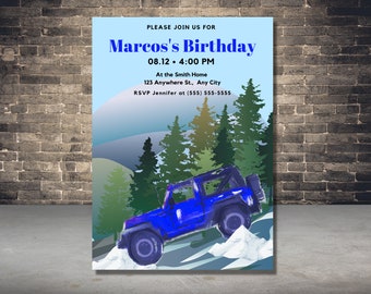 Off Road Invitation, Invitations For Boys Birthday, Invitations For Girls Birthday, Editable Invitation, Canva Invitation, ATV Invitation