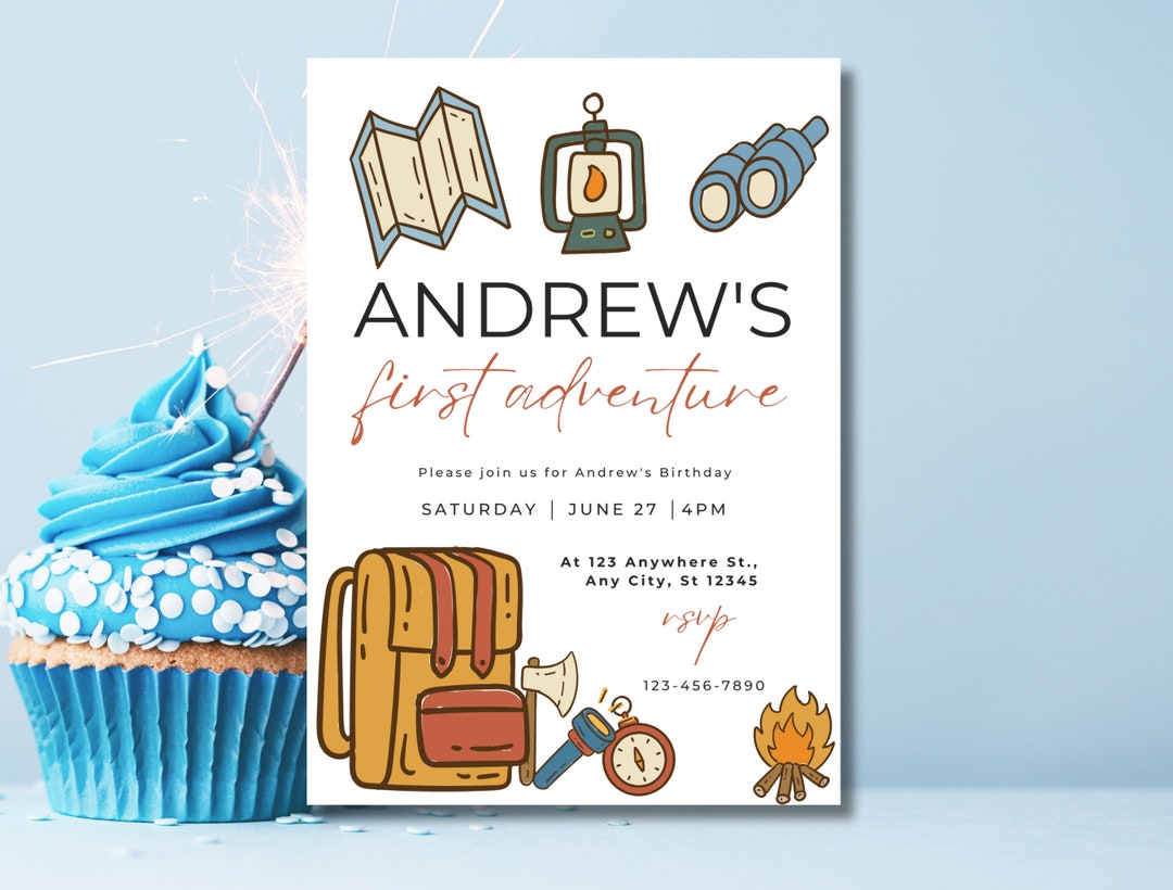 Adventure Invitation Template, Adventure Begins Instant Download Invite ...