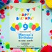 Editable Balloon Party Invitation for 9th Birthday, 9 Year Old Birthday ...