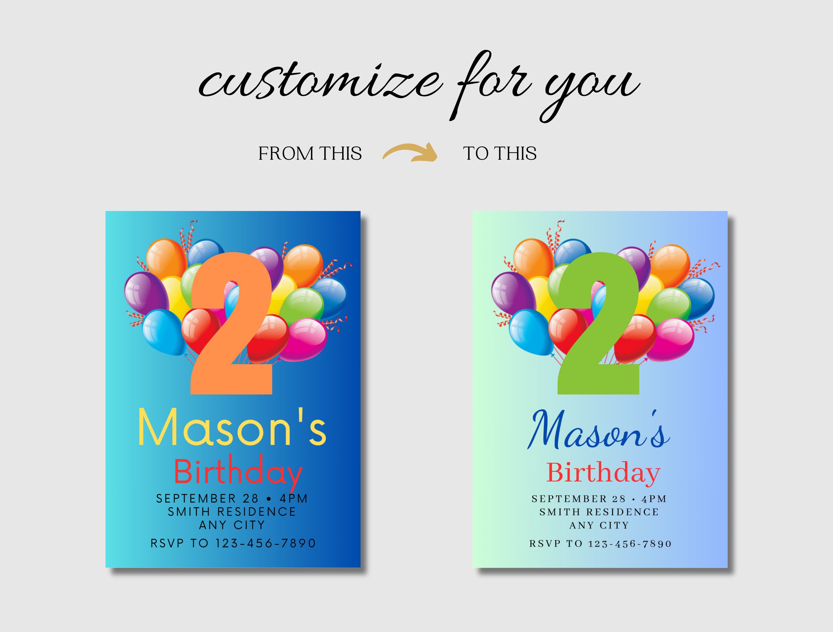 Editable Balloon Party Invitation For 2nd Birthday 2 Year Old Birthday editable-balloon-party-invitation-for-2nd-birthday-2-year-old-birthday