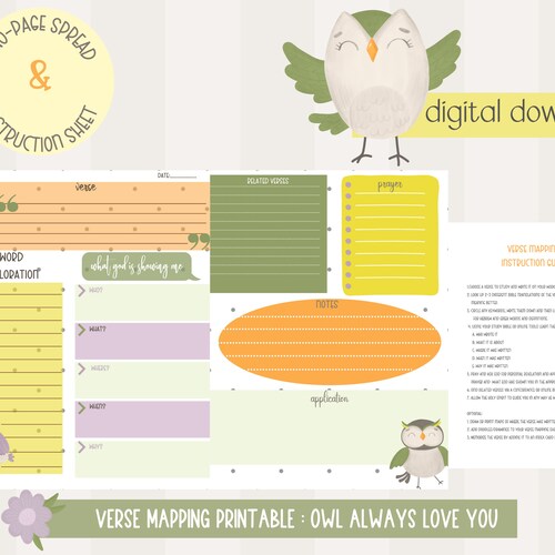 Printable Verse Mapping Pages Scripture Study Map Out Bible - Etsy