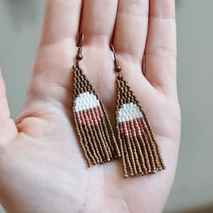 Handwoven Beaded Earrings ⋄ Seed Bead Fringe Earrings ⋄ Bohemian Beaded Jewelry ⋄ southwest Style Earrings ⋄ Gift for Her