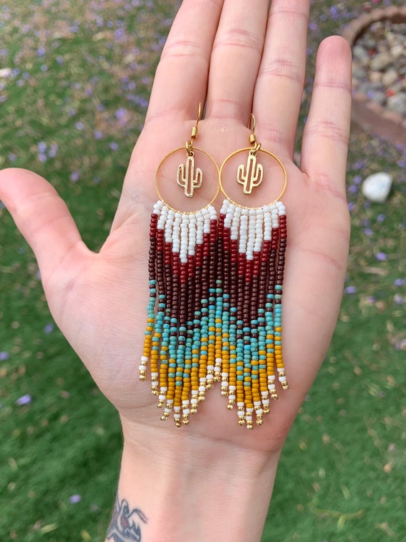 Beaded Cactus Earrings Beaded Cactus Earrings
