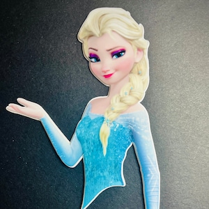 Elsa Frozen Luxury Cake Topper Personalised. Layered glitter, mirror, holographic effect
