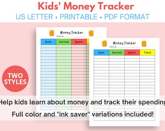 Kindergeld Tracker | Ausgaben Tracker | Spar-Tracker | Kindergeld Printable | Druckvorlage | Kindergeld Tracker