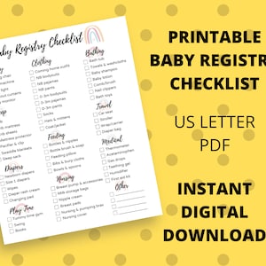 Printable Baby Registry Checklist | Newborn Essentials Checklist | Baby Supplies Checklist | New Baby Preparation | First Time Mom