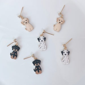 Dog Dangle Earrings, Puppy Earrings, Dog Mom Gift, Dog Jewelry, Labrador Retrieve, Dachshund, Dalmatian, Foster Mom Jewelry, Gift under 10