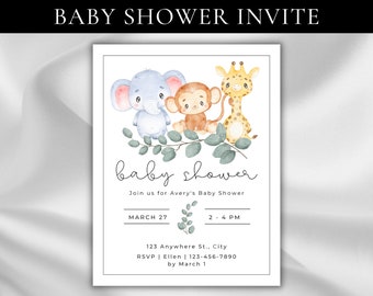 Baby Shower Invitiation | Gender Neutral | Baby Shower | Announcement | Edit | Template | Canva | PDF | Editable | Flyer | Download
