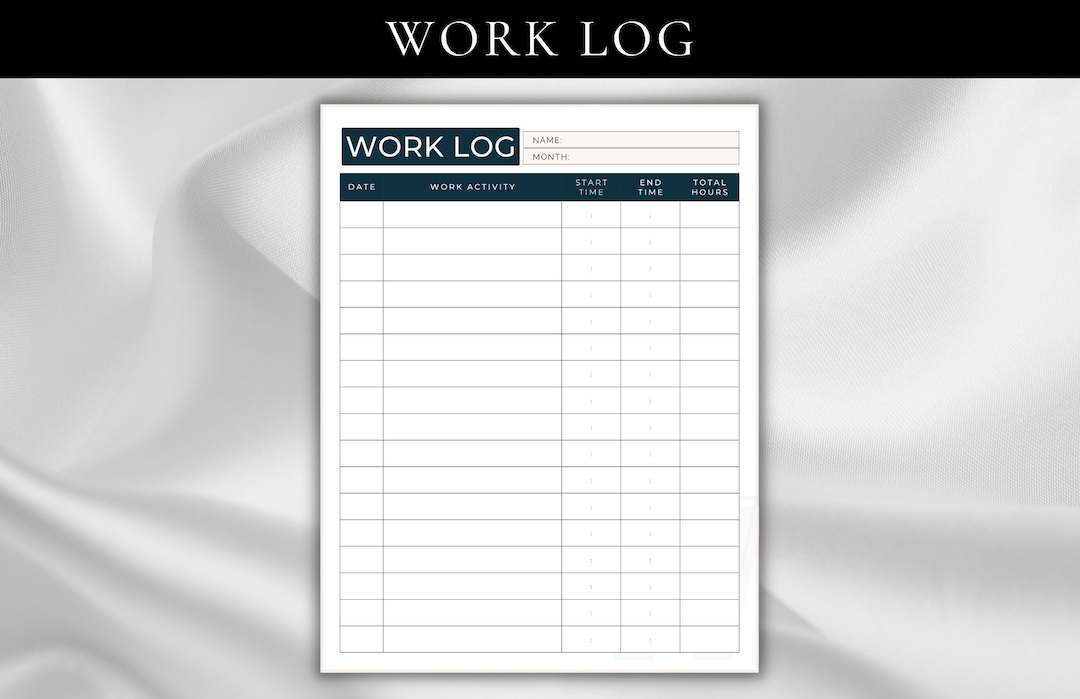 Work Log Printable Template Form Chart Canva PDF - Etsy